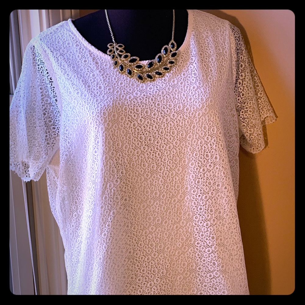 The Limited White Lace Blouse